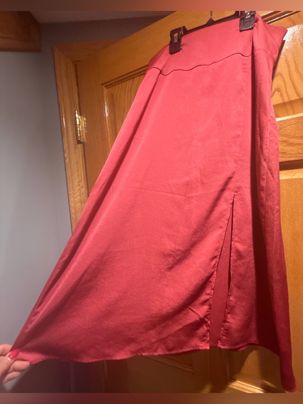 NWT Express Red Satin High-Waisted Skirt Size Small